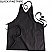 Black Pinstripe - Edwards V-Neck Bib Apron with Pockets # 9009-030