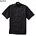 Black - Edwards Mid Weight Short Sleeve 12 Button Chef Coat # 3331-010