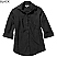 Black - Edwards Women's Polyester 3/4 Sleeve Batiste Blouse # 5292-010