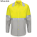 Flourescent Yellow/Green and Gray Ripstop - Red Kap Men's Hi-Visibility Color Block Class 2 Level 2 Long Sleeve Work Shirt # SY14YG