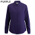 Purple - Edwards Ladies Stand-up Collar Long Sleeve Shirt - 5398-053