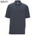 Navy -  Edwards Men's Snap Front Hi-Performance Short Sleeve Polo Shirt - 1586-007