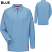Blue - Bulwark QT12 - Men's iQ Series Comfort Knit Polo - Flame Resistant Long Sleeve #QT12BL