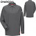 Charcoal - Bulwark QT12 - Men's iQ Series Comfort Knit Polo - Flame Resistant Long Sleeve #QT12CH