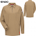 Khaki - Bulwark QT12 - Men's iQ Series Comfort Knit Polo - Flame Resistant Long Sleeve #QT12KH