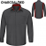 Charcoal / Red - Red Kap SY32 Men's Performance Plus Shop Shirt - Long Sleeve with OilBlock Technology #SY32CF
