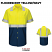 Flourescent Yellow / Navy - Red Kap SY24 Men's Hi-Visibility Work Shirt - Color Block Class 2 Level 2 Short Sleeve #SY24YN