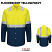 Flourescent Yellow / Navy - Red Kap SY14 Men's Hi-Visibility Work Shirt - Color Block Class 2 Level 2 Long Sleeve #SY14YN