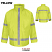 Yellow - Bulwark JXN6 Men's Rain Jacket - Hi Visibility Flame Resistant with hood #JXN6YE