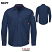 Navy - Bulwark QS40 Men's Work Shirt - Long Sleeve Flame Resistant iQ Series Endurance Collection #QS40NV