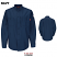 Navy - Bulwark QS42 Men's Uniform Shirt - iQ Series Endurance Collection Flame Resistant Long Sleeves #QS42NV
