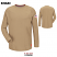 Khaki - Bulwark QT32 Men's Comfort Knit T-Shirt - iQ Series Flame Resistant Long Sleeve #QT32KH