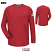 Red - Bulwark QT32 Men's Comfort Knit T-Shirt - iQ Series Flame Resistant Long Sleeve #QT32RD
