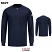 Navy - Bulwark SET2 Men's Long Sleeve T-Shirt - Lightweight Flame Resistant Tagless #SET2NV