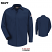 Navy - Bulwark SLS2 Men's Pocketless Work Shirt - Midweight Flame-Resistant Concealed Gripper #SLS2NV