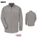 Gray - Bulwark SLW2 Men's Work Shirt - EXCEL FR ComforTouch Button Front Long Sleeve #SLW2GY