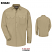 Khaki - Bulwark SLW2 Men's Work Shirt - EXCEL FR ComforTouch Button Front Long Sleeve #SLW2KH