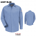 Light Blue - Bulwark SMS2 Men's Pocketless Work Shirt - Midweight Flame Resistant Concealed Gripper #SMS2LB