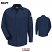 Navy - Bulwark SMS2 Men's Pocketless Work Shirt - Midweight Flame Resistant Concealed Gripper #SMS2NV