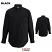 Black - Edwards 1246 Men's Poplin Shirt - Long Sleeve Comfort Stretch #1246-010