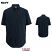 Navy - Edwards 1231 Men's Poplin Shirt - Short Sleeve Comfort Stretch #1231-007