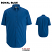 Royal Blue - Edwards 1231 Men's Poplin Shirt - Short Sleeve Comfort Stretch #1231-041