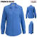 French Blue - Edwards 5056 - Women's Blouse - Open Neck Long Sleeve Redwood & Ross #5056-061
