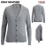 Gray Heather - Edwards 7048 - Women's Jersey Knit Cardigan - Acrylic with Pockets #7048-056