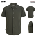 Olive - Edwards 1038 - Unisex Bengal Camp Shirt - Ultra Stretch Short Sleeve #1038-064