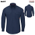 Navy - Bulwark QS26 - Men's iQ Series Woven Shirt - Midweight Comfort #QS26NV
