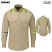 Khaki - Bulwark SLEV - Men's Enhanced Visibility Shirt - Midweight Flame-Resistant #SLEVKH