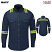 Navy - Bulwark SLEV - Men's Enhanced Visibility Shirt - Midweight Flame-Resistant #SLEVNV