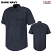 Dark Navy - Horace Small HS1715 - Unisex Shirt - Button Front Cotton Short Sleeve #HS1715
