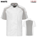 White w/ White/Gray Mesh - Red Kap 052M - Men's Airflow Chef Coat - Raglan with OilBlok #052MWH