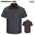 Charcoal / Red - Red Kap SY42 Men's Performance Plus Shop Shirt - Short Sleeve with OilBlock Technology #SY42CF