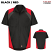 Black/Red - Red Kap Men's Short Sleeve Tricolor Shirt # SY28TR
