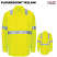 Fluorescent Yellow - Red Kap SX14 Men's Hi Visibility Work Shirt - Long Sleeve Ripstop with MIMIX & Oilblok Type R Class 2 #SX14HV