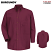 Burgundy - Red Kap SP90 Men's Long Sleeve Button-Down Poplin Shirt #SP90BY