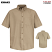 Khaki - Red Kap Men's Short Sleeve Button-Down Poplin Shirt #SP80KH