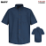 Navy - Red Kap Men's Short Sleeve Button-Down Poplin Shirt #SP80NV