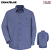 Gray / Blue - Red Kap Mini-Plaid Long Sleeve Work Shirt #SP74GB