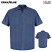 Gray/Blue - Red Kap Industrial Stripe Short Sleeve Work Shirt #SP24EX
