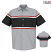 Gray / Black w/Red / White Stripe - Red Kap SP24GM - Generic Technician Shirt - Short Sleeve #SP24GM