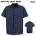 Navy/Light Blue - Red Kap SP24 Men's Durastripe Short Sleeve Work Shirt #SP24NL