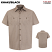 Khaki/Black - Red Kap SP24 Geometric Micro-Check Short Sleeve Work Shirt #SP24KB