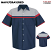 Navy/Red/Light Gray - Red Kap SP24AC - Men's Performance Tech Shirt - Short Sleeve #SP24AC