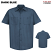 Dark Blue - Red Kap Men's Industrial Short Sleeve Work Shirt #SP24DB