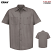 Grey - Red Kap Men's Industrial Short Sleeve Work Shirt #SP24GY