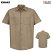 Khaki - Red Kap Men's Industrial Short Sleeve Work Shirt #SP24KK
