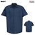 Navy - Red Kap Men's Industrial Short Sleeve Work Shirt #SP24NV